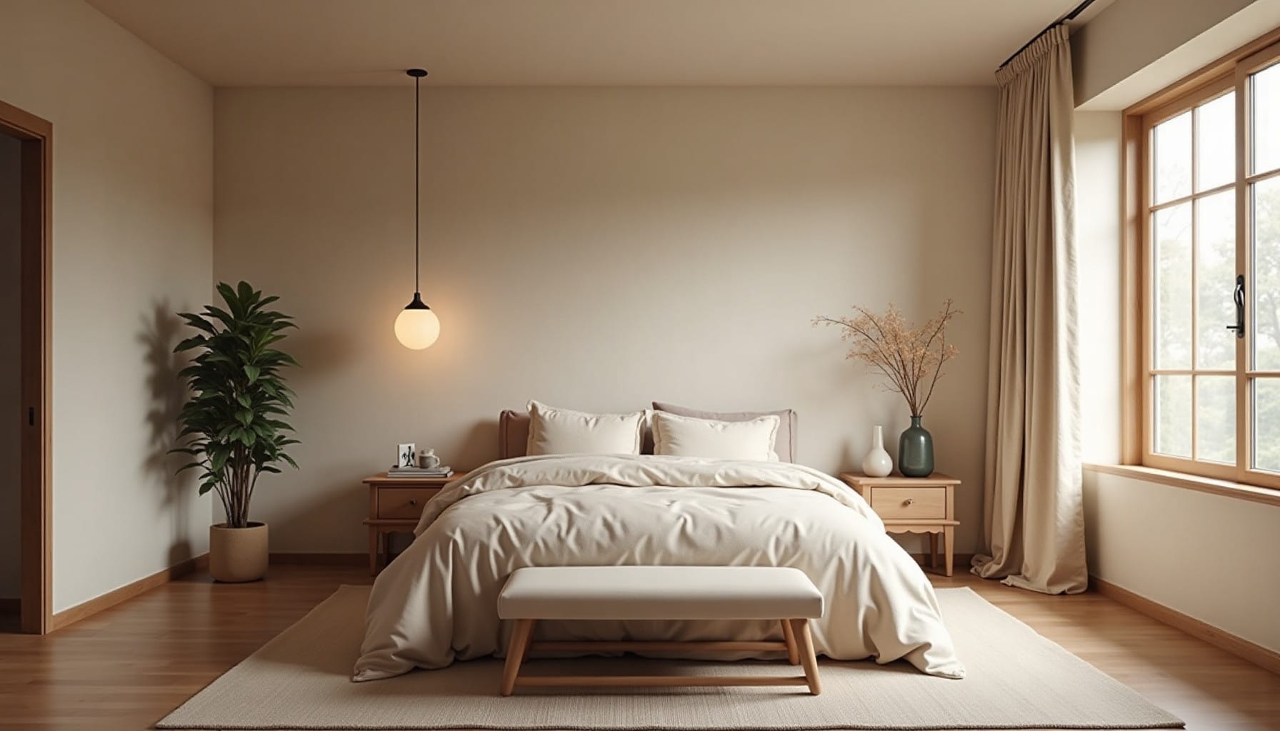 dark bedroom ideas, natural textures