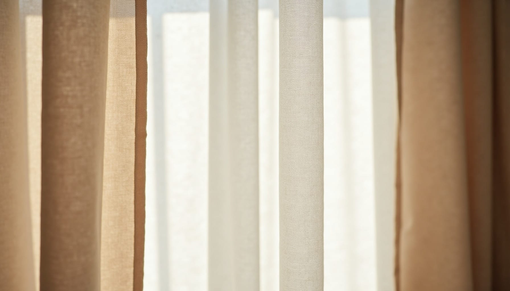 bedroom curtains — warm minimal detail