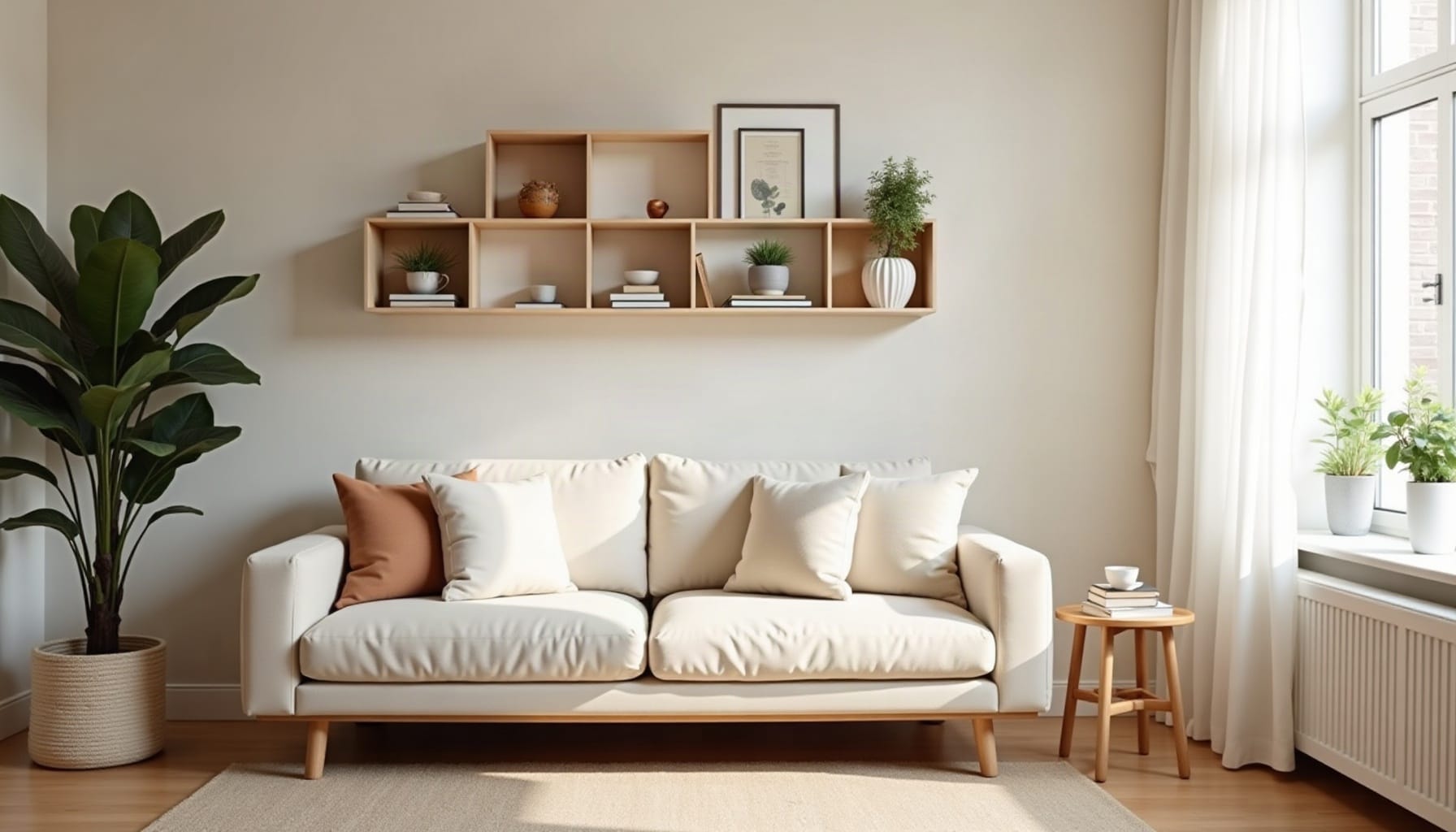 decorative wall shelves, natural textures