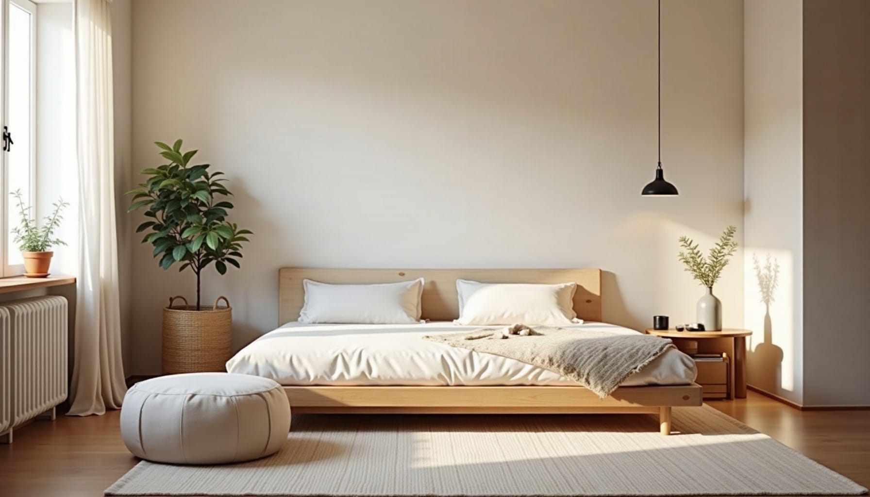 tiny bedroom ideas, natural textures