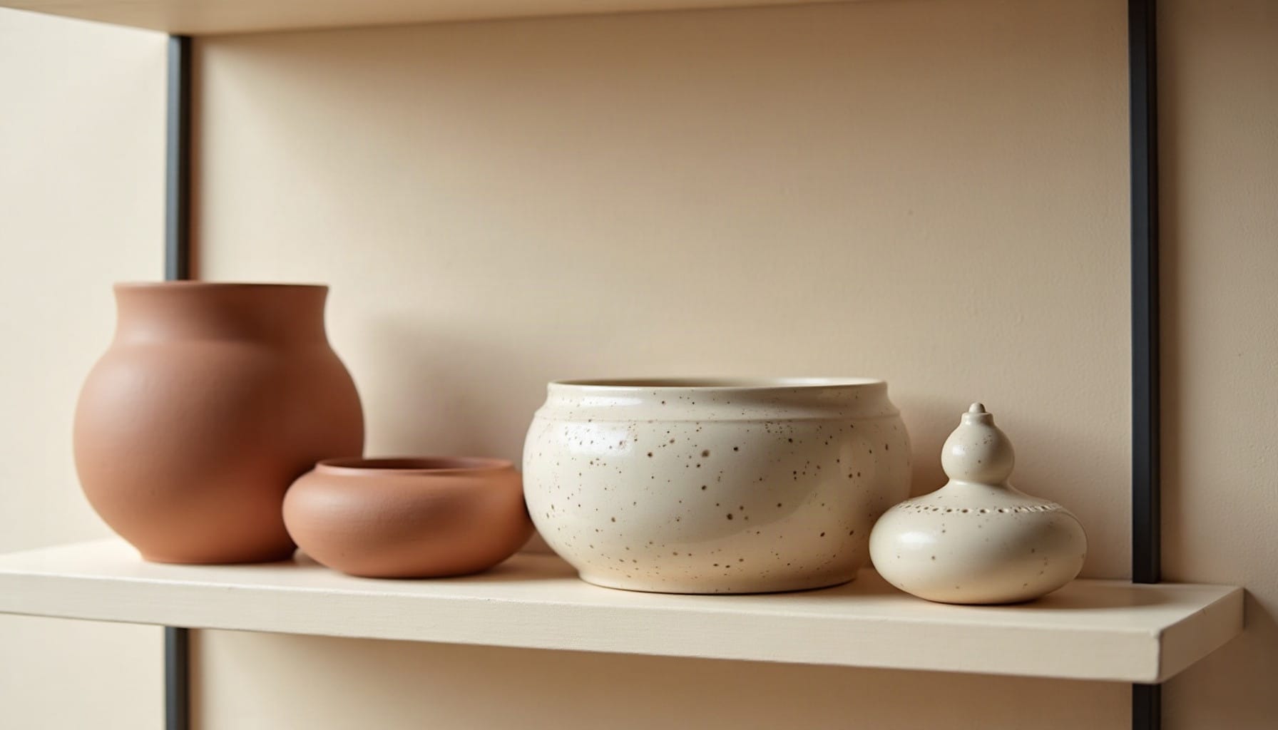 decorative accessories for shelves, warm minimal detail