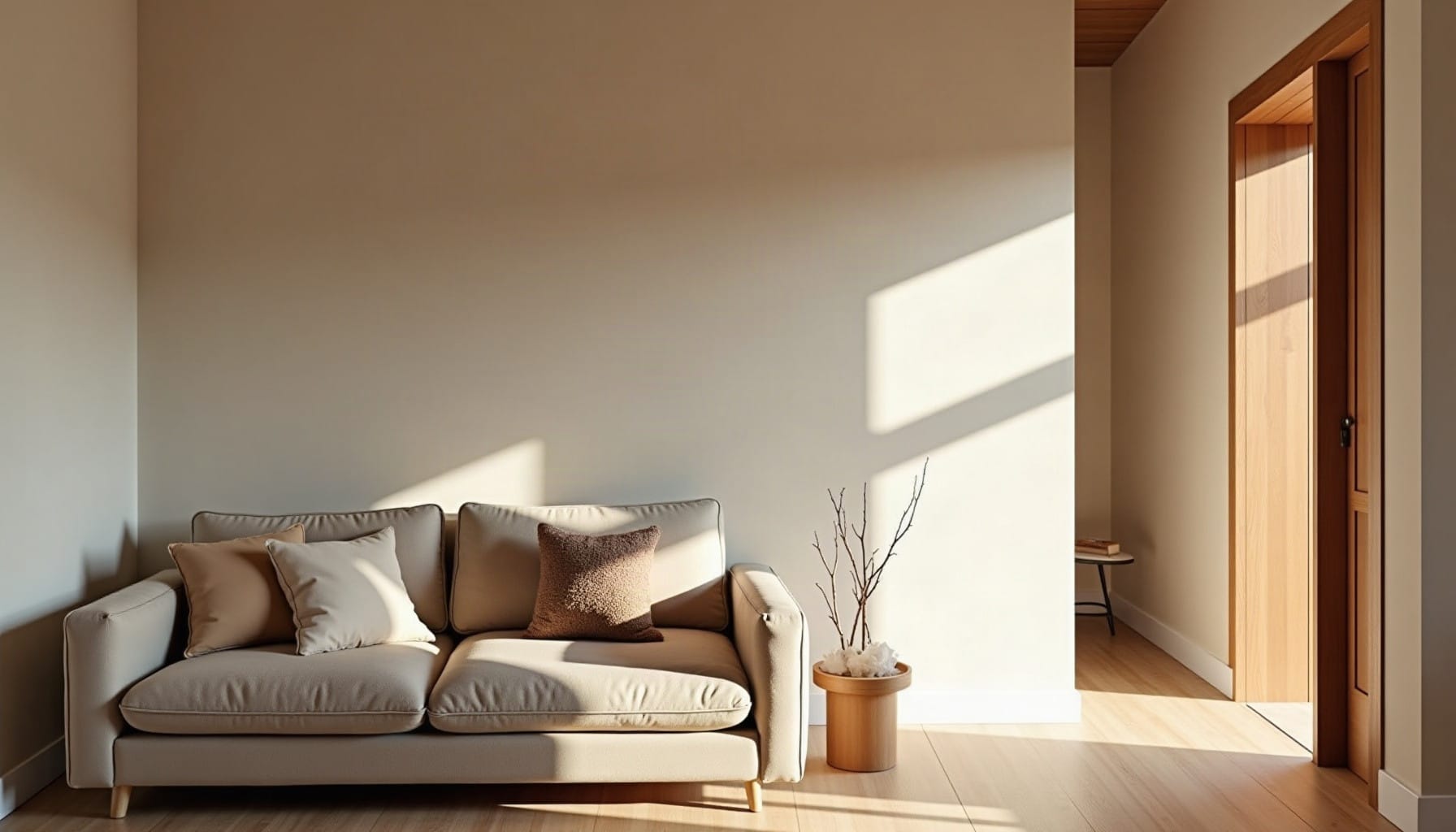 dark wood blinds, natural textures