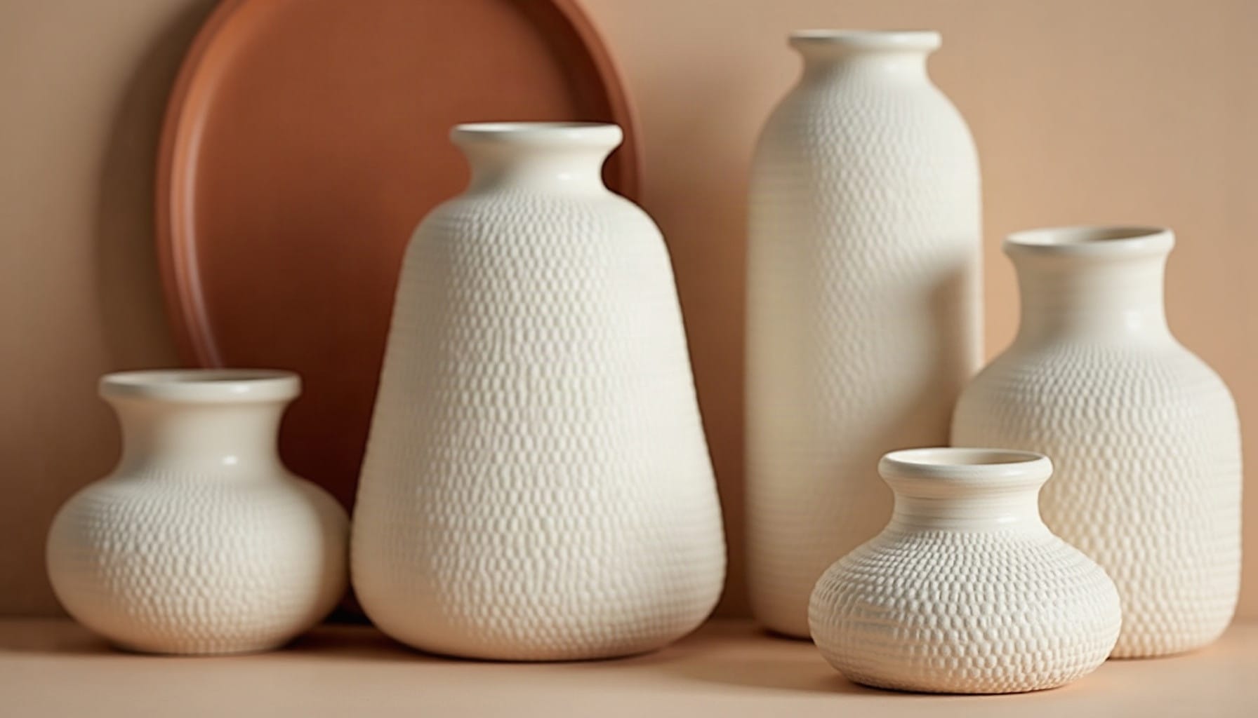 decorative shelf accessories, warm minimal detail