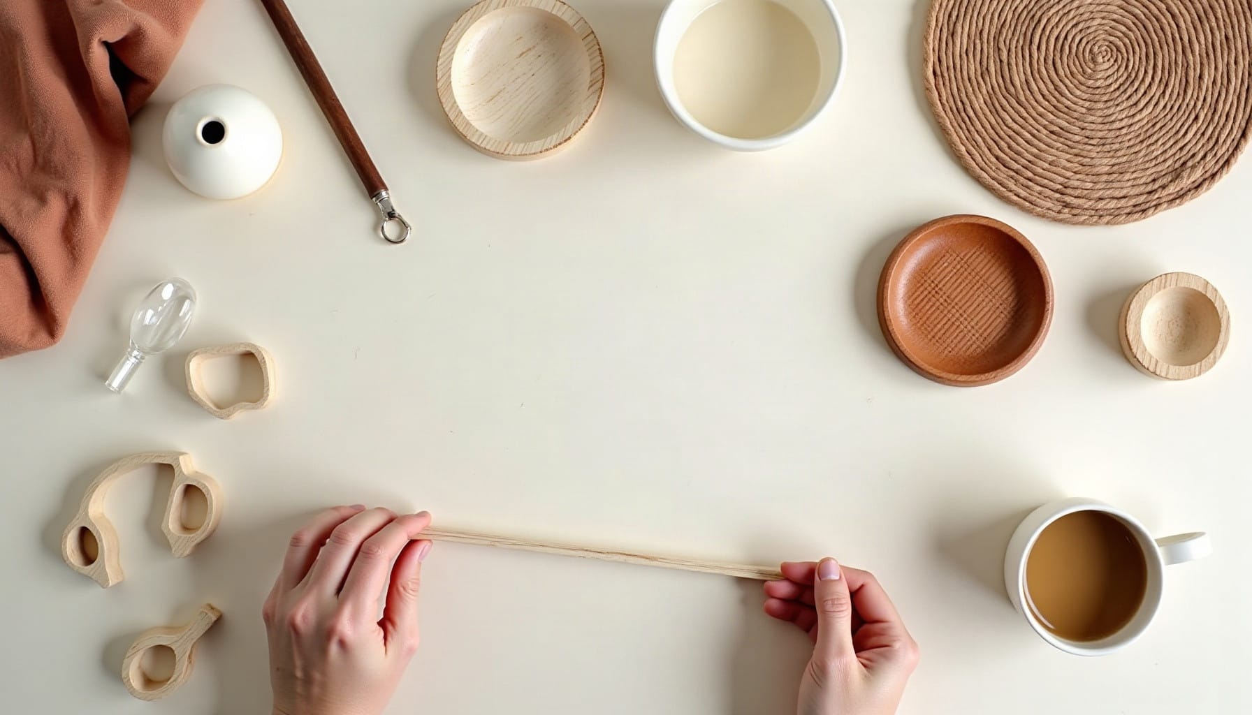 decorative shelf accessories, natural textures