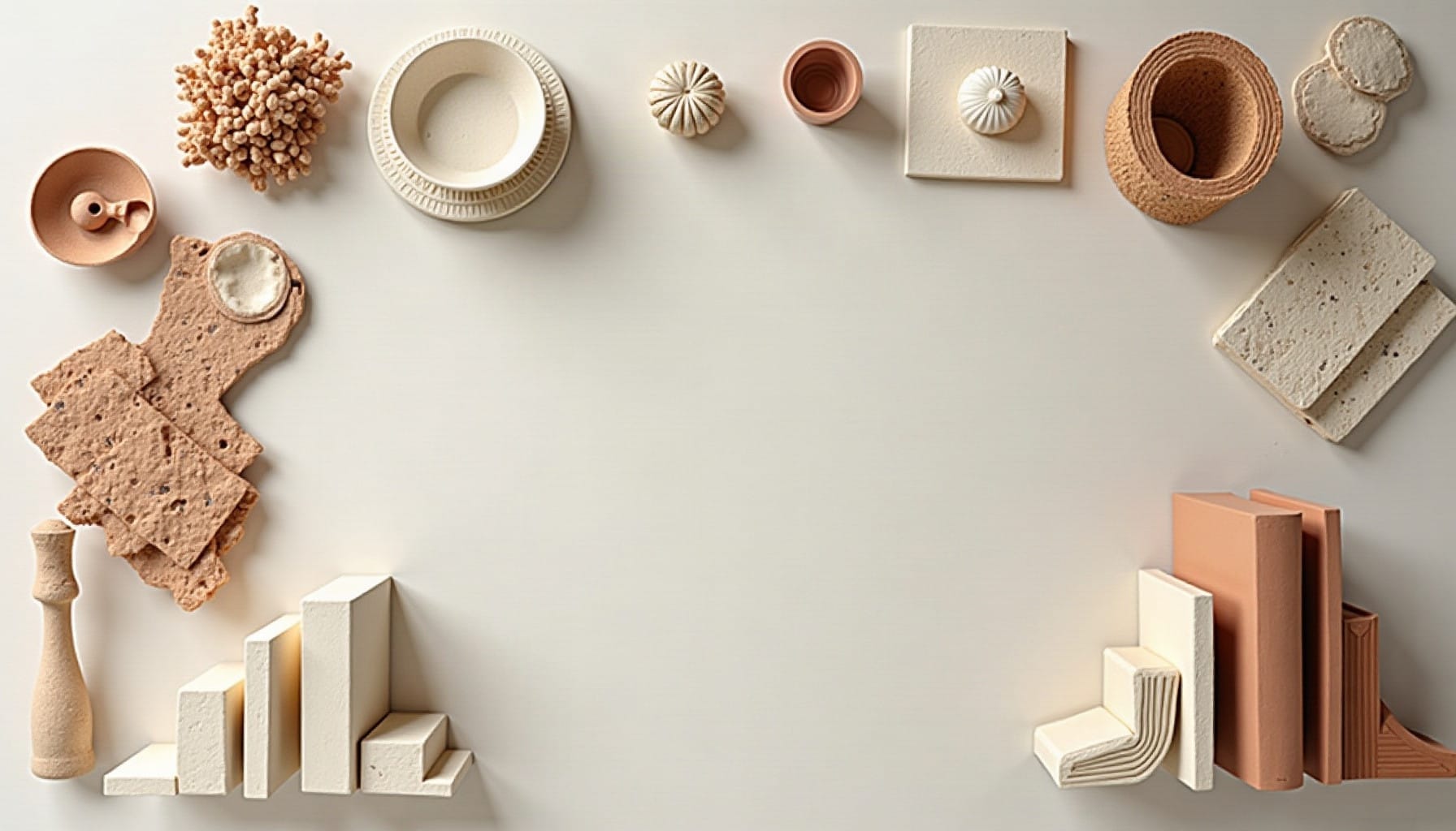 decorative bookends, natural textures