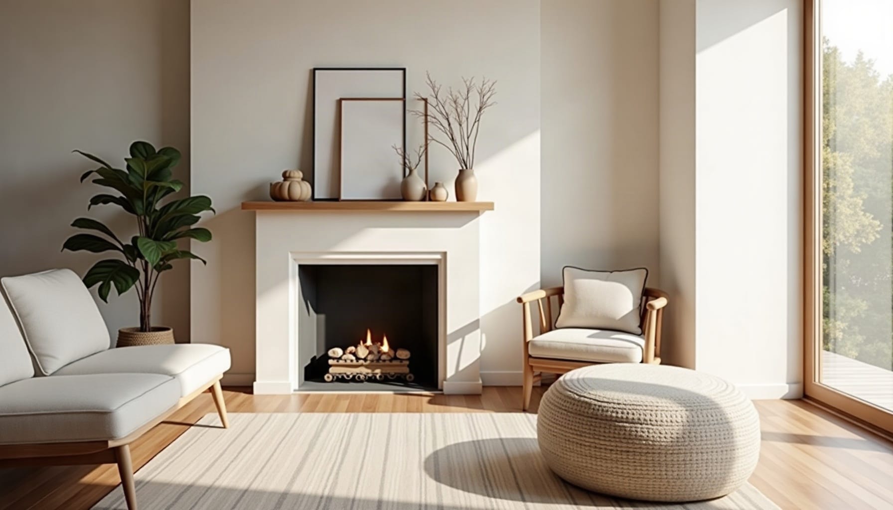 mantel decor ideas, natural textures