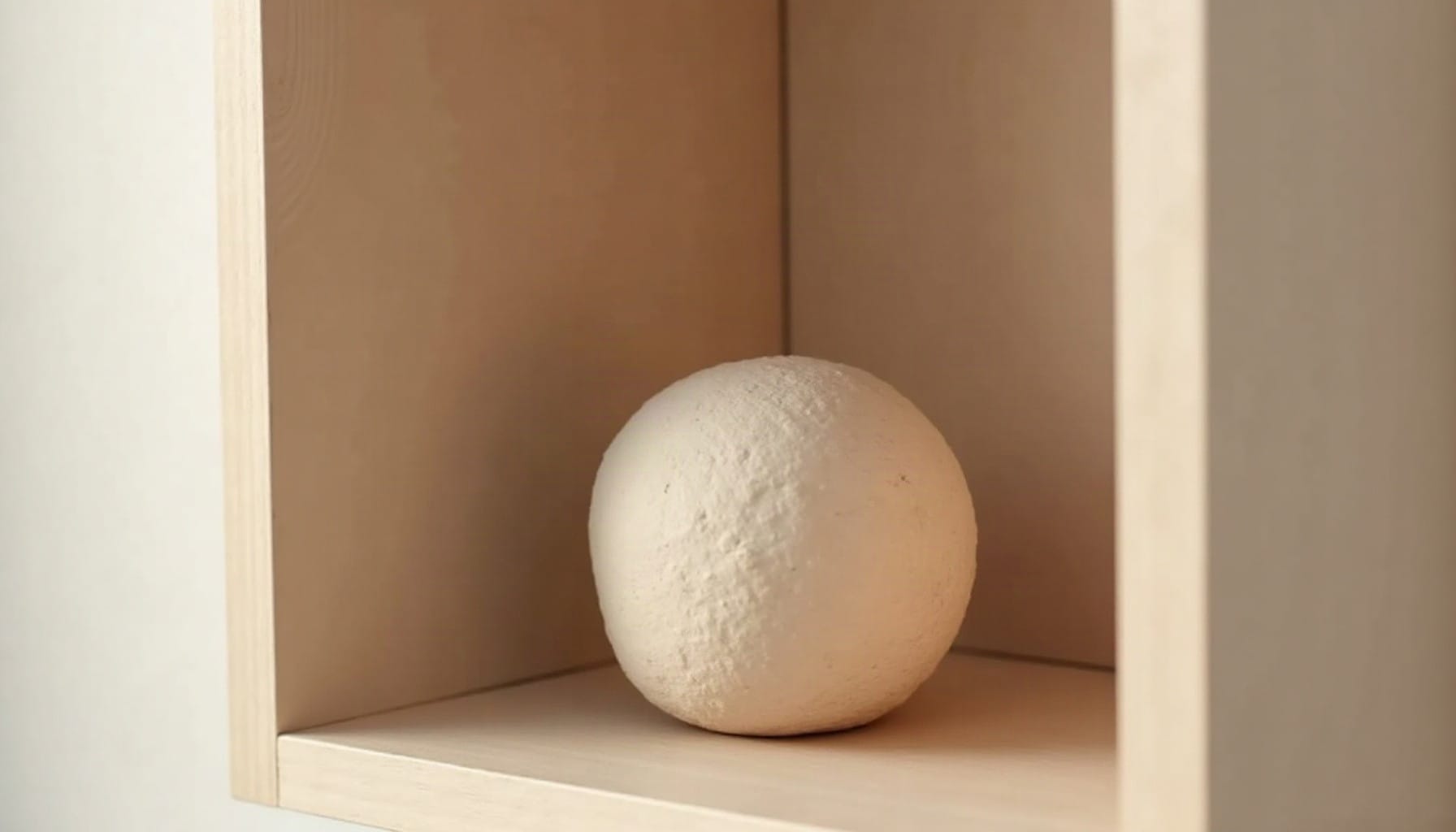 decorative corner shelves — warm minimal detail