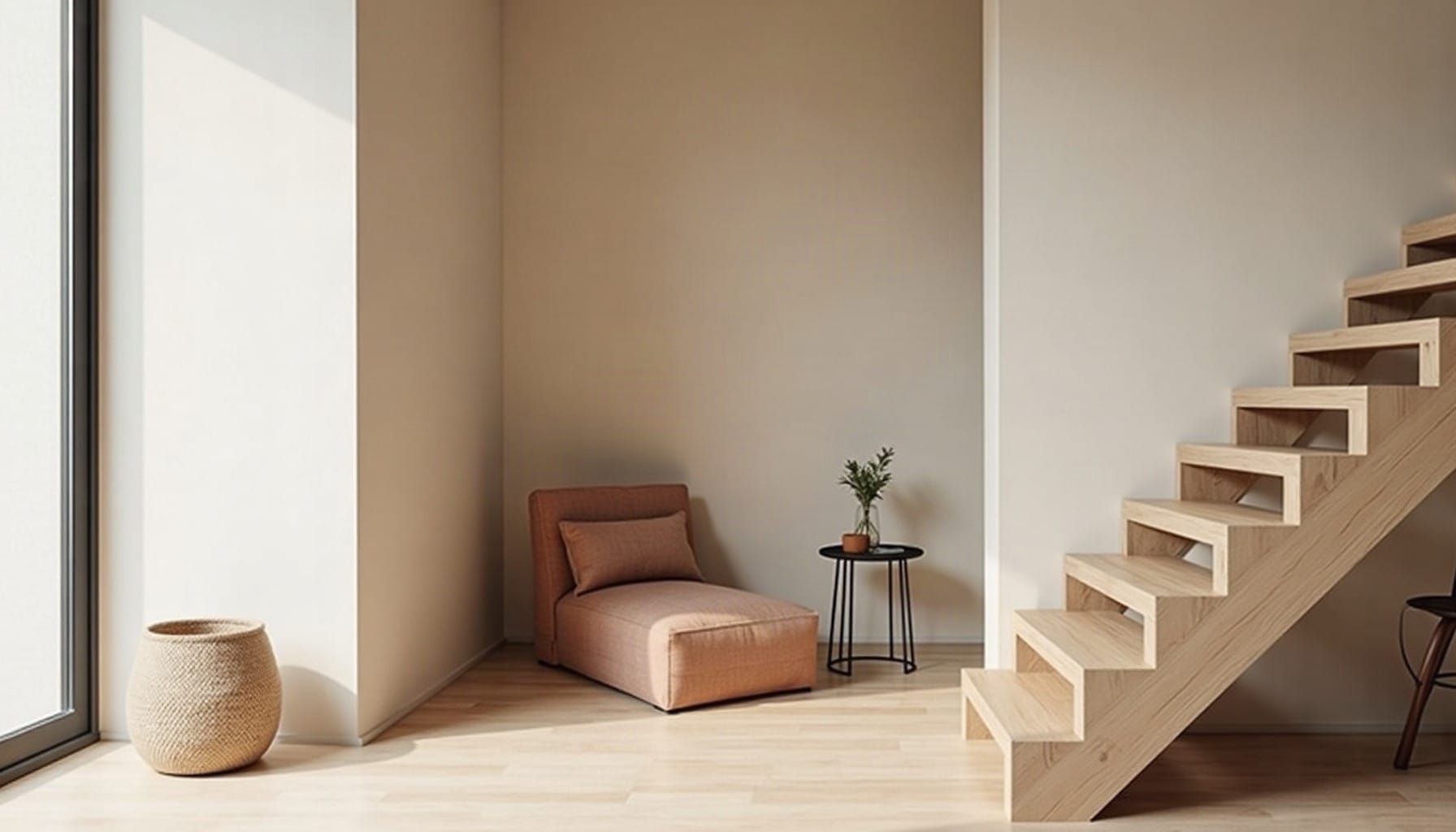 staircase wall decorating ideas, natural textures