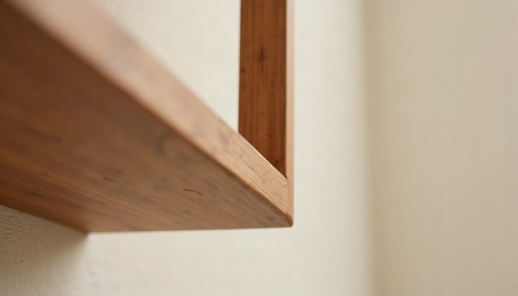 mid century wall shelf, warm minimal detail