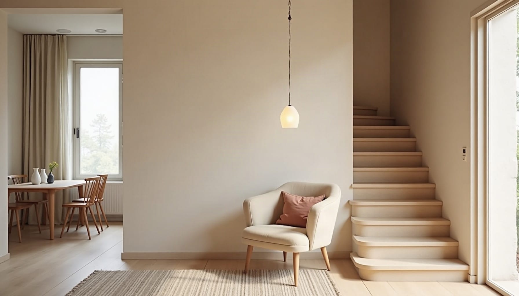 staircase wall decor ideas modern — natural textures