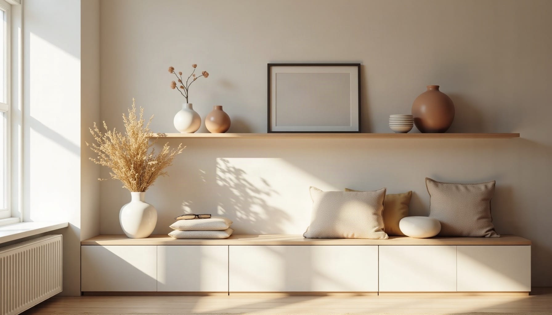 decorative accessories for shelves, natural textures