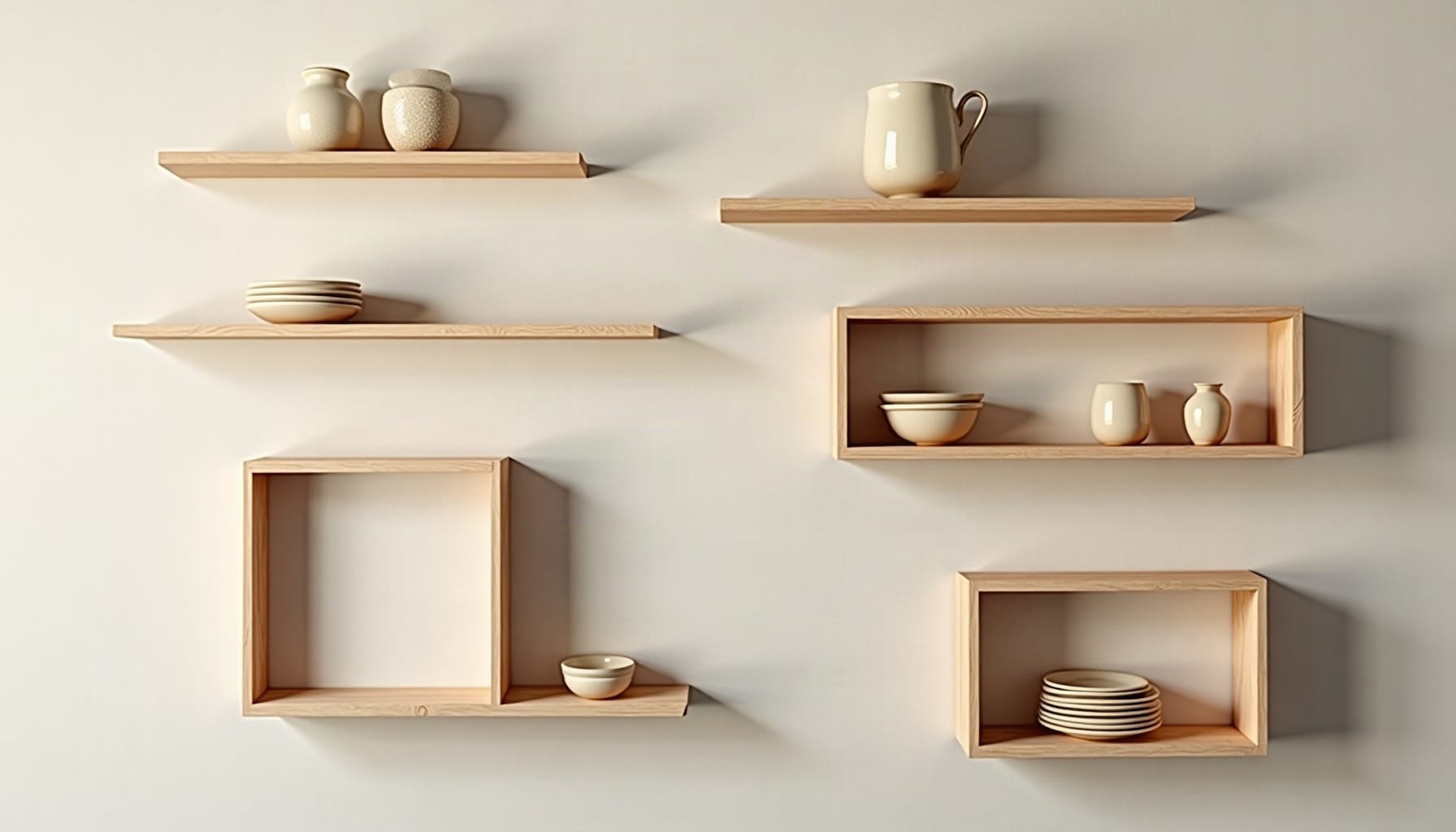 wall shelves design — natural textures