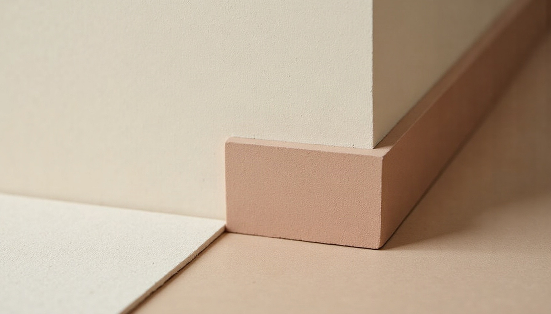 floor to wall trim, warm minimal detail