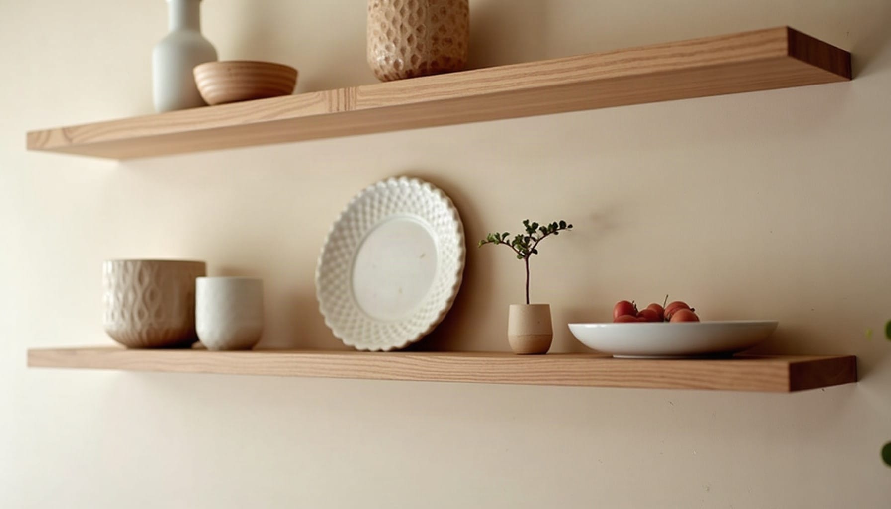 etsy wall shelves, warm minimal detail