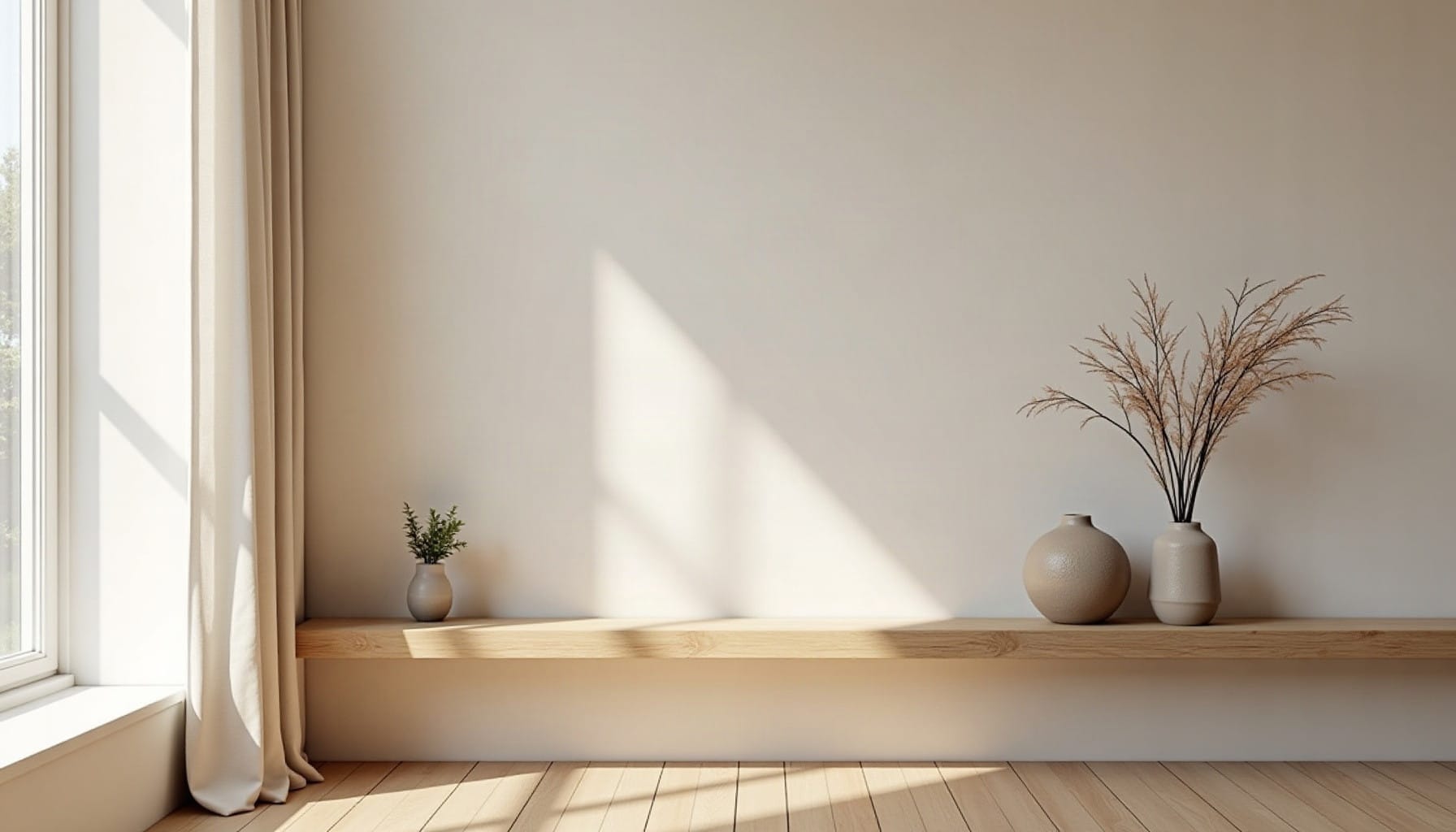 floating wall shelf oak, natural textures