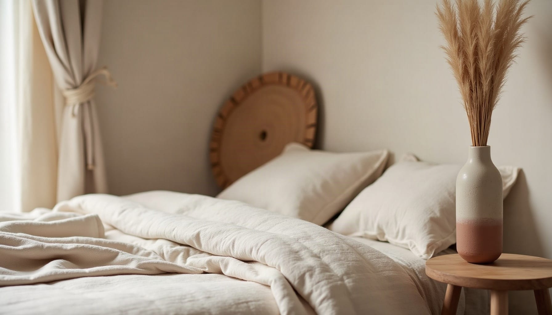 rustic bedroom ideas, warm minimal detail
