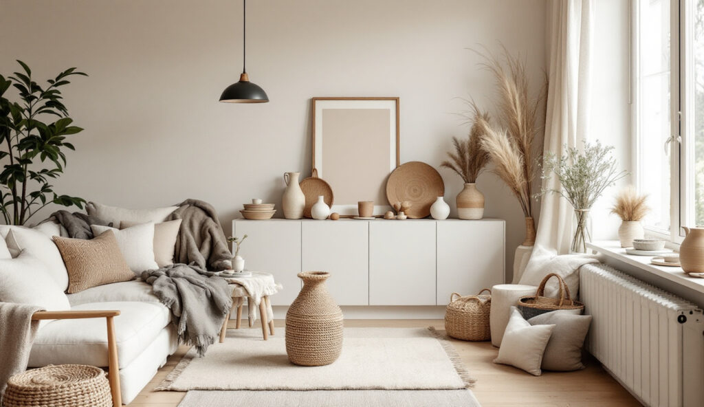Living Room Ideas with Dark Brown Couches: A Calm Palette of Natural Textures
