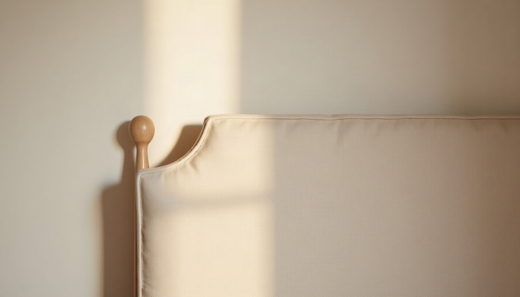 fixing headboard to wall, warm minimal detail